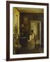 An Interior with a Woman Sewing-Carl Holsoe-Framed Giclee Print