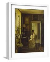 An Interior with a Woman Sewing-Carl Holsoe-Framed Giclee Print