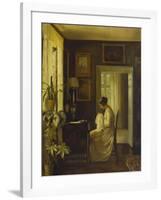 An Interior with a Woman Sewing-Carl Holsoe-Framed Giclee Print