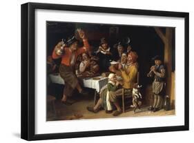 An Interior with Peasants Singing and Dancing Around a Table, 1681-Lambert Doomer-Framed Giclee Print