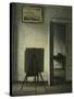 An Interior with the Artist's Easel-Vilhelm Hammershoi-Stretched Canvas