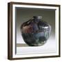 An Internally Decorated and Intaglio-Carved Favrile Glass Vase-Guiseppe Barovier-Framed Giclee Print