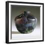 An Internally Decorated and Intaglio-Carved Favrile Glass Vase-Guiseppe Barovier-Framed Giclee Print