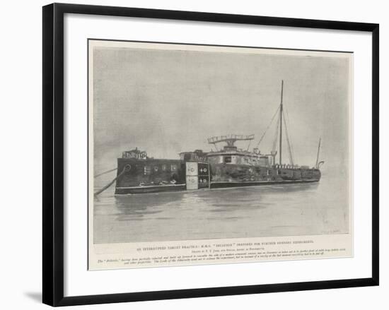 An Interrupted Target Practice, HMS Belleisle Prepared for Further Gunnery Experiments-Fred T. Jane-Framed Giclee Print