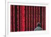 An Investor Looks at an Electronic Board Showing Stock Information, Shanxi Province-Stringer Shanghai-Framed Photographic Print