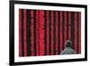 An Investor Looks at an Electronic Board Showing Stock Information, Shanxi Province-Stringer Shanghai-Framed Photographic Print