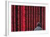 An Investor Looks at an Electronic Board Showing Stock Information, Shanxi Province-Stringer Shanghai-Framed Photographic Print
