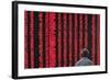 An Investor Looks at an Electronic Board Showing Stock Information, Shanxi Province-Stringer Shanghai-Framed Photographic Print