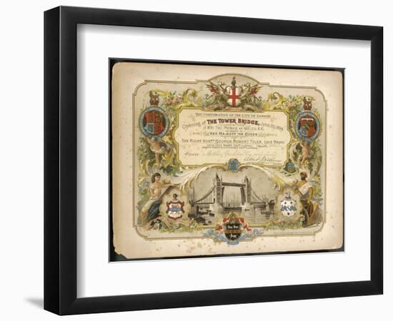 An Invitation to the Opening of Tower Bridge from the Corporation of the City of London-null-Framed Art Print