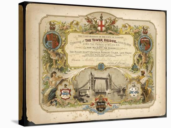 An Invitation to the Opening of Tower Bridge from the Corporation of the City of London-null-Stretched Canvas