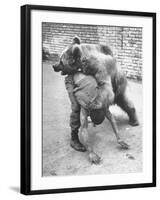 An Iranian Performace of a Man Wrestling a Bear in Public-Dmitri Kessel-Framed Photographic Print