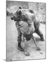 An Iranian Performace of a Man Wrestling a Bear in Public-Dmitri Kessel-Mounted Photographic Print