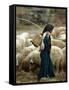 An Iraqi Shepherd, a Young Girl, Herds Her Sheep-null-Framed Stretched Canvas