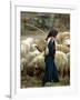 An Iraqi Shepherd, a Young Girl, Herds Her Sheep-null-Framed Photographic Print