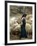 An Iraqi Shepherd, a Young Girl, Herds Her Sheep-null-Framed Photographic Print