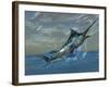 An Iridescent Blue Marlin Bursts from Ocean Waters-Stocktrek Images-Framed Photographic Print