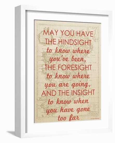 An Irish Blessing on Hindsight, Foresight & Insight - 1741, Ireland Map-null-Framed Giclee Print