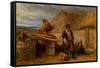 An Irish Eviction, 1850 (Oil on Panel)-Frederick Goodall-Framed Stretched Canvas