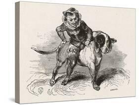 An Irish "Luricane" Riding on a Dog-Collin De Plancy-Stretched Canvas