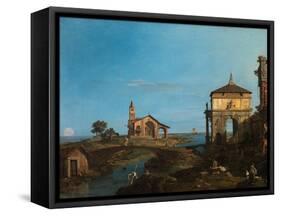 An Island in the Lagoon with a Gateway and a Church, 1743-44-Canaletto-Framed Stretched Canvas