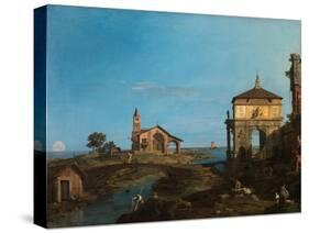 An Island in the Lagoon with a Gateway and a Church, 1743-44-Canaletto-Stretched Canvas