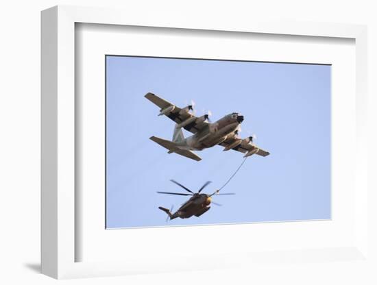 An Israeli Air Force Kc-130H Karnaf Refuels a Ch-53 Yasur Helicopter-Stocktrek Images-Framed Photographic Print