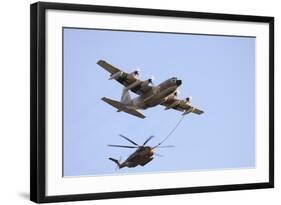 An Israeli Air Force Kc-130H Karnaf Refuels a Ch-53 Yasur Helicopter-Stocktrek Images-Framed Photographic Print