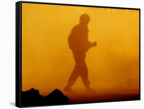 An Israeli Soldier Runs to Reload an Israeli Mobile Artillery Piece-null-Framed Stretched Canvas