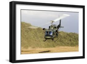 An Italian Air Force Ab-212 Ico Helicopter Departs the Landing Zone, Italy-null-Framed Photographic Print