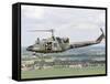 An Italian Air Force Ab-212Ico Helicopter over France-Stocktrek Images-Framed Stretched Canvas