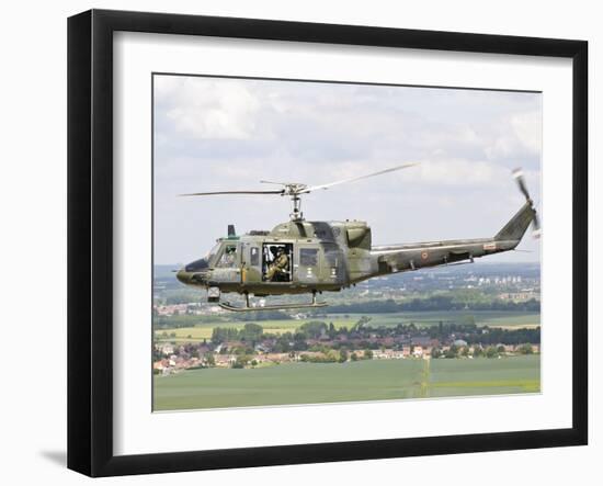 An Italian Air Force Ab-212Ico Helicopter over France-Stocktrek Images-Framed Photographic Print