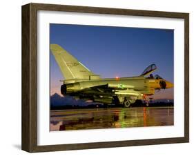 An Italian Air Force Eurofighter Typhoon at Night on Decimomannu Air Base, Italy-Stocktrek Images-Framed Photographic Print