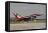 An Italian Air Force F-16 Air Defense Fighter Landing at Trapani Airport, Italy-null-Framed Stretched Canvas
