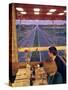 An Italian Couple Take their Supper in One of the Highway-Spanning Restaurant of the Pavesi Chain-Ralph Crane-Stretched Canvas