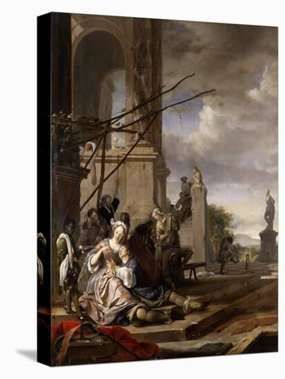 An Italian Courtyard-Jan Weenix-Stretched Canvas