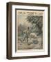 An Italian Farmer and His Truffle-Hunting Pig-null-Framed Art Print