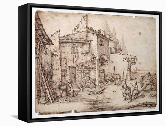 An Italian Farmyard-Jacques Callot-Framed Stretched Canvas