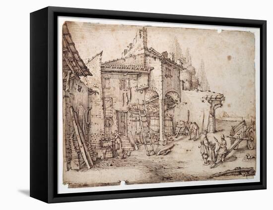 An Italian Farmyard-Jacques Callot-Framed Stretched Canvas