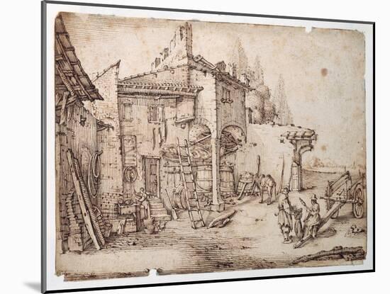 An Italian Farmyard-Jacques Callot-Mounted Giclee Print