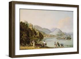 An Italian Harbour with a Genoese Chebec at Anchor-John Thomas Serres-Framed Giclee Print