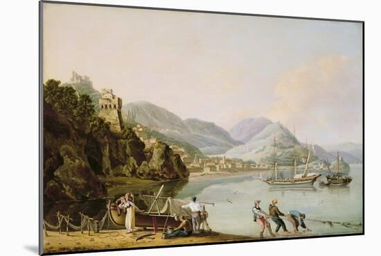 An Italian Harbour with a Genoese Chebec at Anchor-John Thomas Serres-Mounted Giclee Print