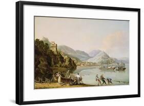 An Italian Harbour with a Genoese Chebec at Anchor-John Thomas Serres-Framed Giclee Print