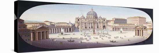 An Italian Micromosaic of St Peter's Piazza and Basilica-null-Stretched Canvas