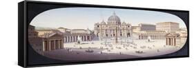 An Italian Micromosaic of St Peter's Piazza and Basilica-null-Framed Stretched Canvas