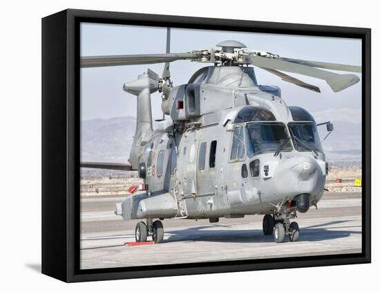 An Italian Navy EH101 Helicopter at Forward Operating Base Herat, Afghanistan-Stocktrek Images-Framed Stretched Canvas