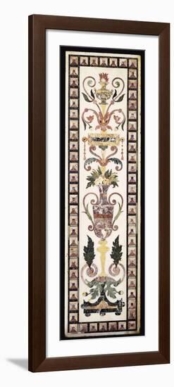 An Italian Pietre Dura Inlaid White Marble Panel, Early 18th Century (Marble Pietre Dura)-null-Framed Premium Giclee Print