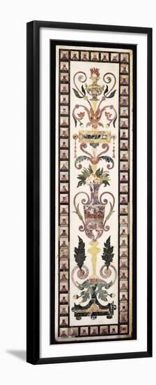 An Italian Pietre Dura Inlaid White Marble Panel, Early 18th Century (Marble Pietre Dura)-null-Framed Premium Giclee Print