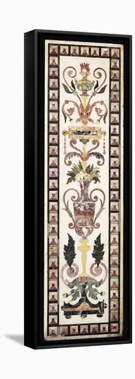 An Italian Pietre Dura Inlaid White Marble Panel, Early 18th Century (Marble Pietre Dura)-null-Framed Stretched Canvas