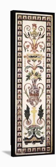 An Italian Pietre Dura Inlaid White Marble Panel, Early 18th Century (Marble Pietre Dura)-null-Stretched Canvas