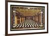 An Italian Pietre Dure Inlaid Marble Table Top Depicting an Interior Scene of a Receding Arcaded Ga-null-Framed Giclee Print